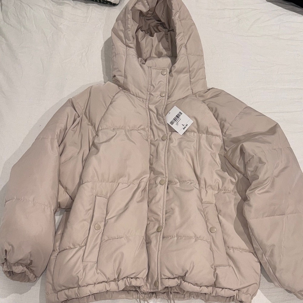 Forever 21 Cream Puffer Jacket